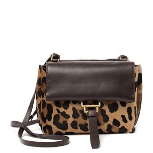 Aquatalia Leopard Leather Crossbody Purse